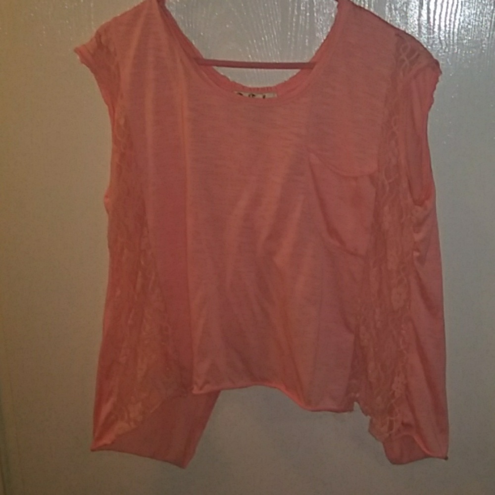 Pink short sleev blouse